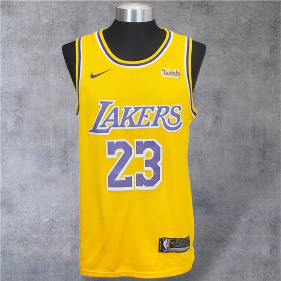 Nike LeBron James‎ Lakers Jersey #23 Wish Swingman Yellow NBA Men's